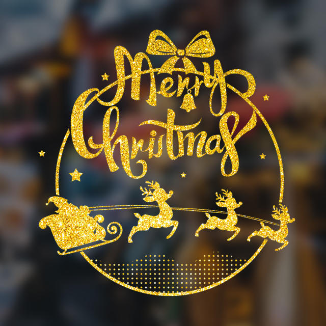 Gold color series christmas decoration window stickers