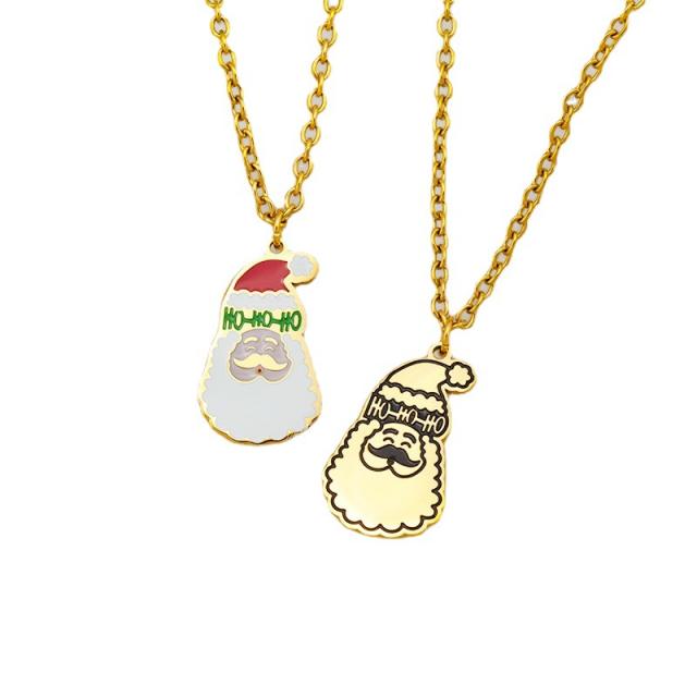 Cute christmas pendant stainless steel necklace