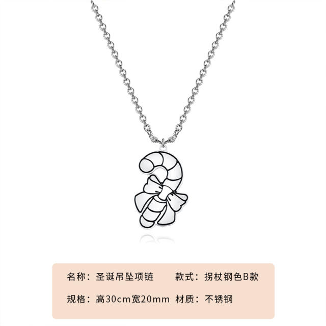 Cute christmas pendant stainless steel necklace