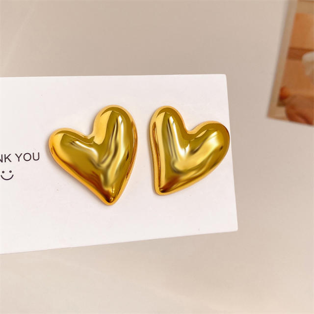 925 needle Y2K color heart acrylic studs earrings