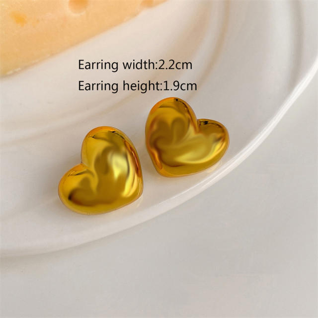 925 needle chunky heart y2k colorful acrylic earrings
