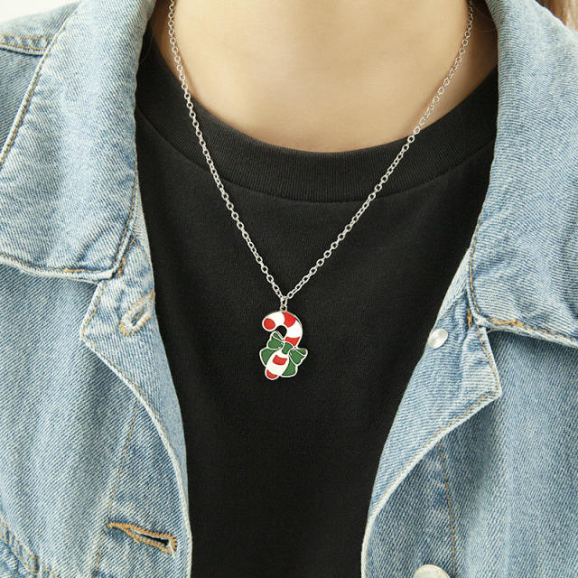 Cute christmas pendant stainless steel necklace