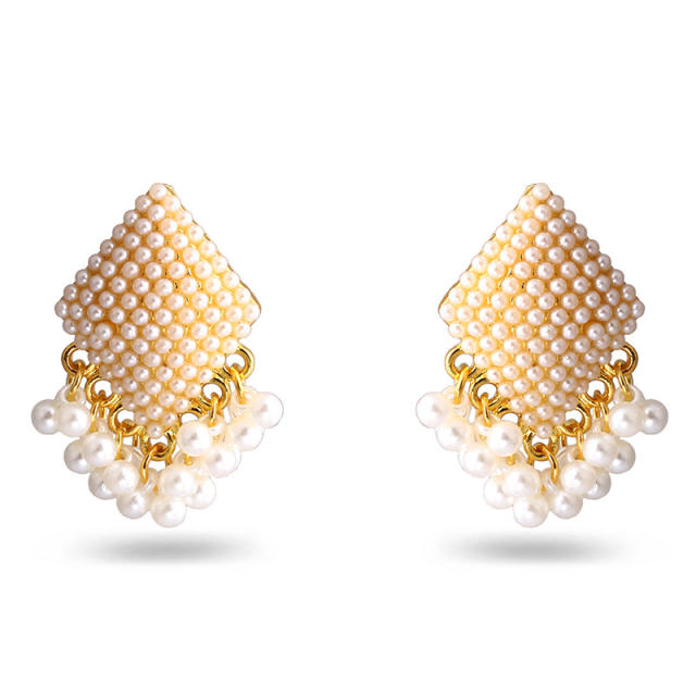 Elegant pearl bead wedding women earrings