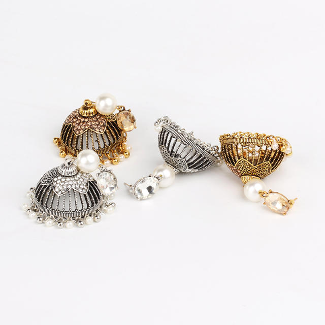 National trend gold silver indian earrings dangle earrings