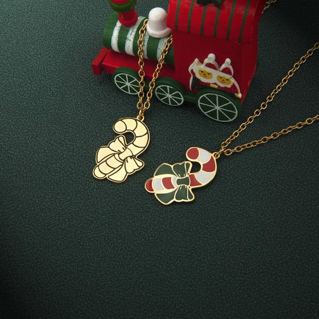 Cute christmas pendant stainless steel necklace