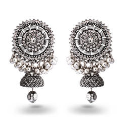 Boho gold silver indian earrings bell dangle earrings