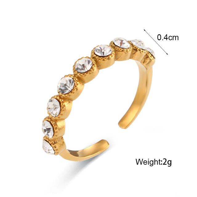 INS diamond stainless steel openning rings