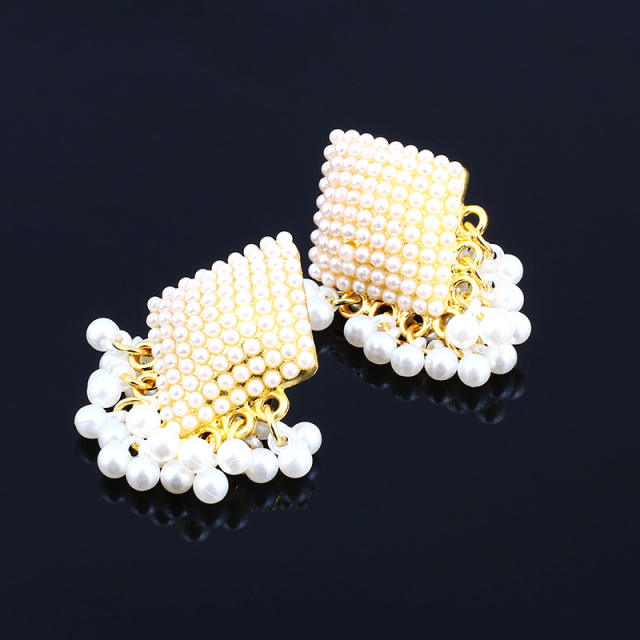 Elegant pearl bead wedding women earrings