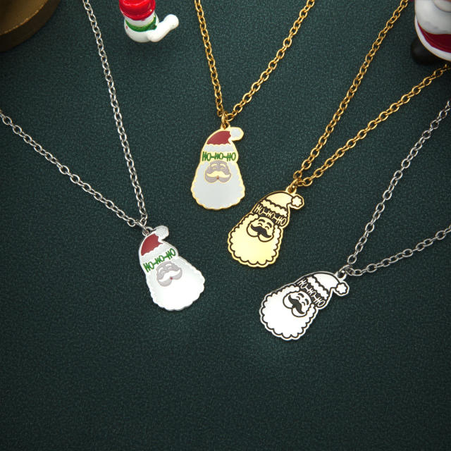 Cute christmas pendant stainless steel necklace