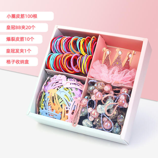 Korean fashion hair rubber bands mini hair claw clips set for little girl