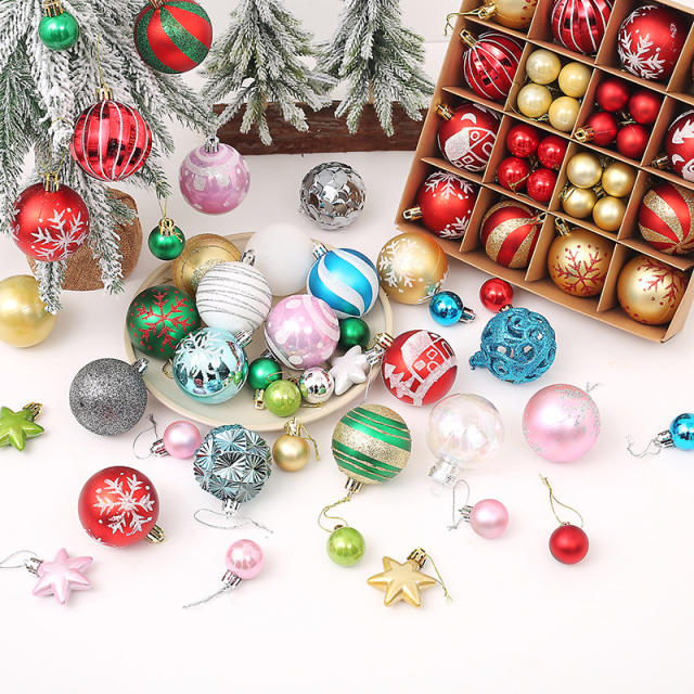 42pcs christmas decoration for christmas tree home decoration ball set