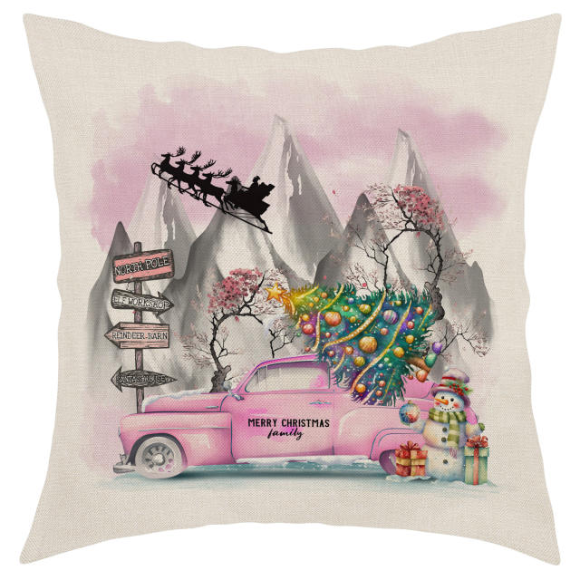 Amazon sweet pink color christmas decoration throw pillow cover