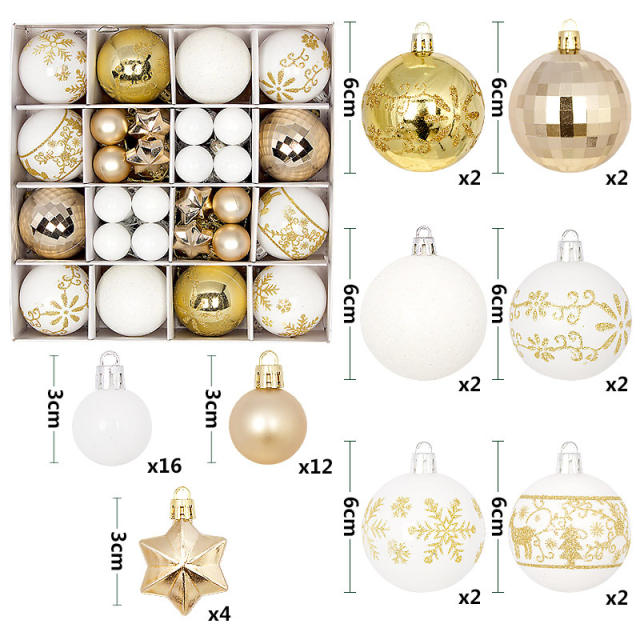 42pcs christmas decoration for christmas tree home decoration ball set