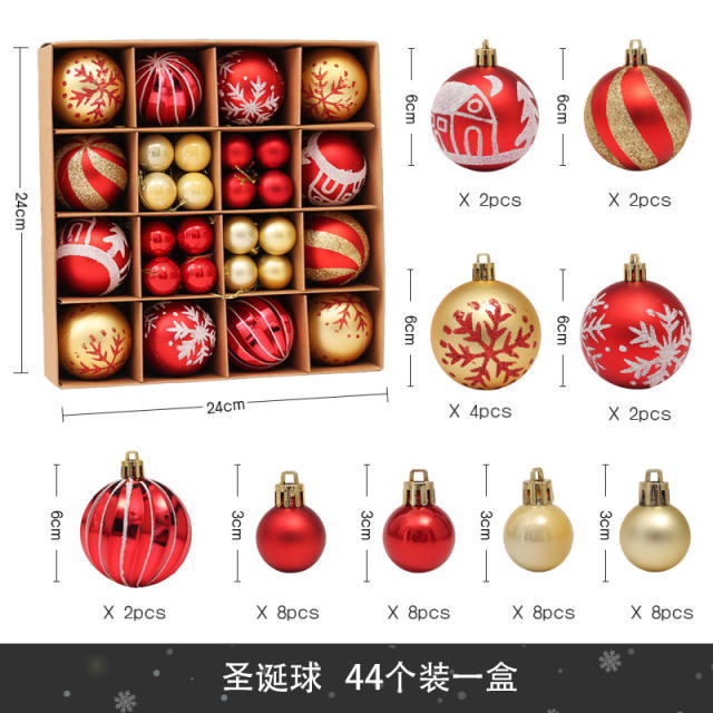 42pcs christmas decoration for christmas tree home decoration ball set