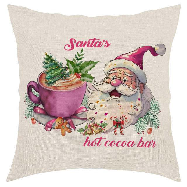 Amazon sweet pink color christmas decoration throw pillow cover