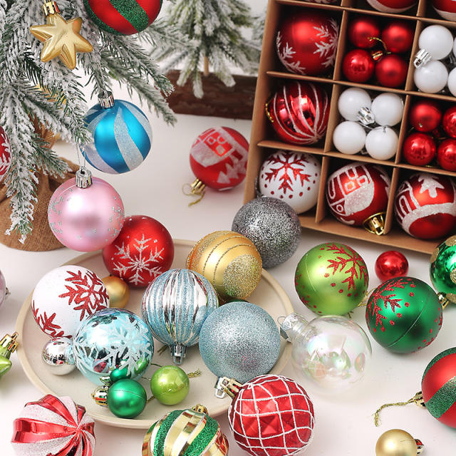 42pcs christmas decoration for christmas tree home decoration ball set