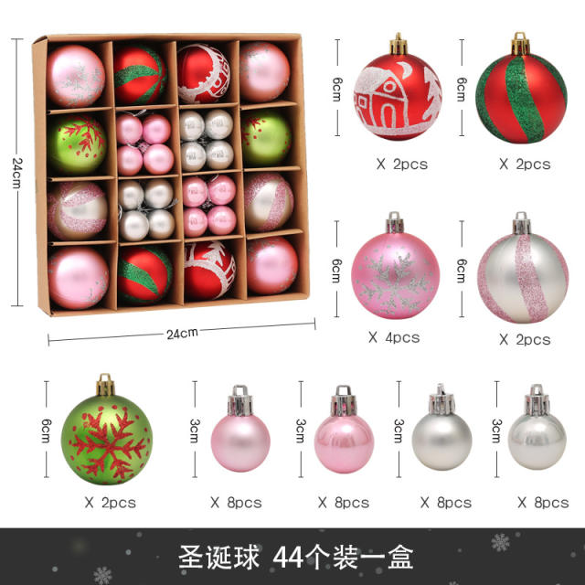 42pcs christmas decoration for christmas tree home decoration ball set