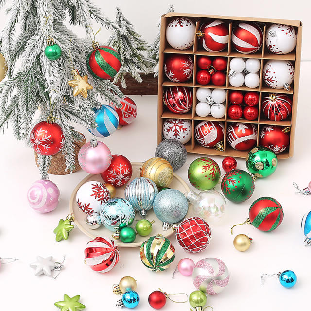 42pcs christmas decoration for christmas tree home decoration ball set