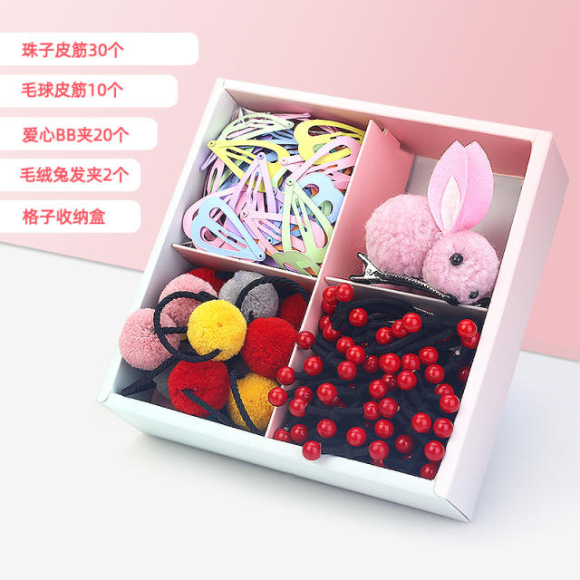 Korean fashion hair rubber bands mini hair claw clips set for little girl