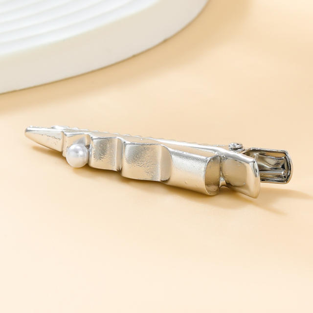 Korean fashion silver color metal duckbill hair clips