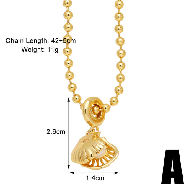 18KG copper cute multi element pendant women necklace