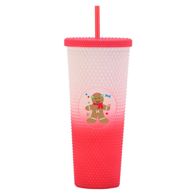 710ml large capacity popular ins christmas cups with straws