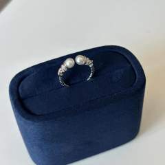 925 sterling silver pearl statement openning finger rings for women
