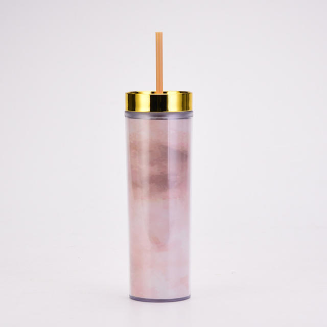 Popular flower pattern SKINNY bottle with straws