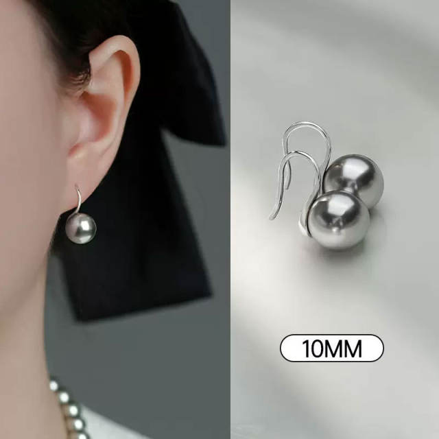 925 sterling silver gray pearl earrings for women