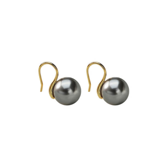 925 sterling silver gray pearl earrings for women