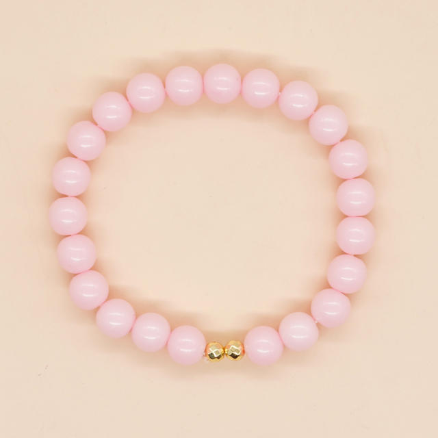 Sweet pink color clay bead mama letter bracelet set