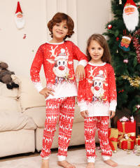 Amazon cartoon elk red color snowflake christmas pajamas family mathing outfits