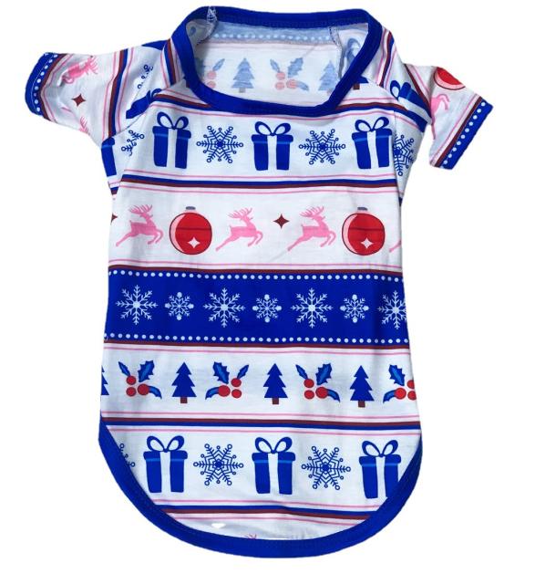 Blue color series christmas pajamas family matching outfits