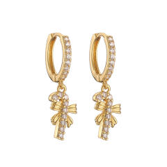 Delicate pave setting colorful rhinestone chrimstas huggie earrings necklace pendant