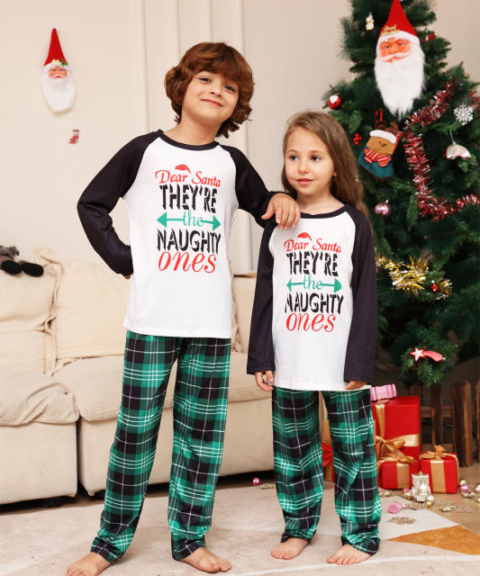 Merry christmas plaid pattern family pajamas