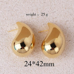 Different size mirror design chunky water drop studs earrings for women