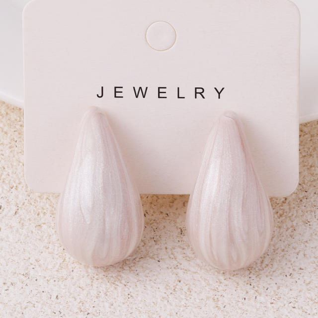 Colorful enamel drop shape chunky studs earrings for women