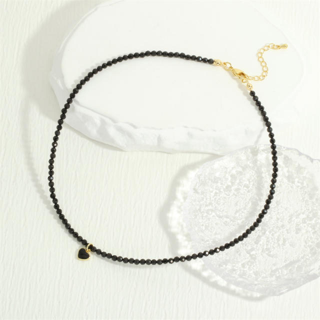 Korean fashion easy match black color bead choker necklace for women lolit