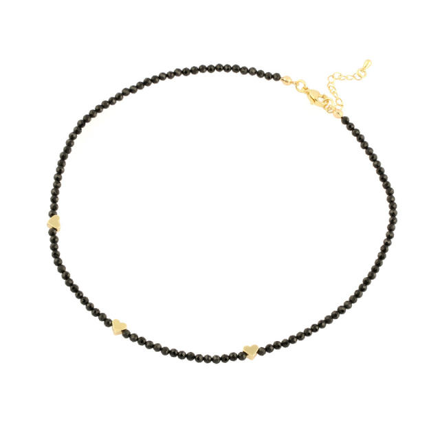 Korean fashion easy match black color bead choker necklace for women lolit