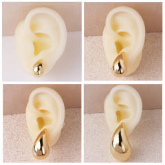 Different size mirror design chunky water drop studs earrings for women