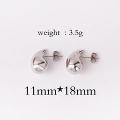 Different size mirror design chunky water drop studs earrings for women