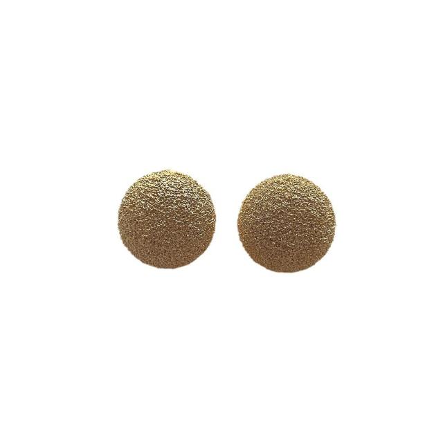 925 needle classic frost design geometric chunky studs earrings