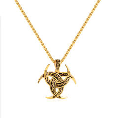 Personality Ancient Egypt snake beauty pendant stainless steel necklace for men