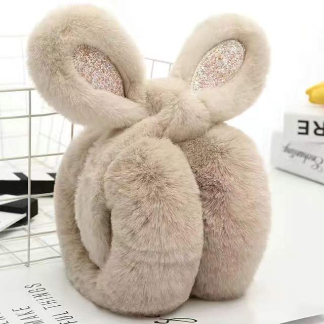 Winter autumn cute rabbit ear fluffy ear warmer