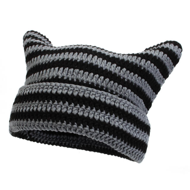 Handmade kintted cate ear shape warm beanie cap