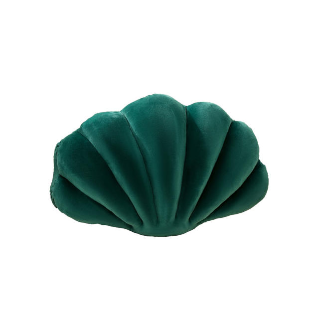 Creative shell shape velvet plain color throw pillow