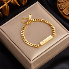 Easy match multi element stainless steel chain bracelet diamond bracelet
