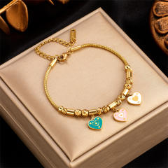 Easy match multi element stainless steel chain bracelet diamond bracelet