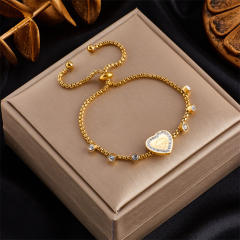 Easy match multi element stainless steel chain bracelet diamond bracelet