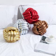 Christmas gold red color twisted ball throw pillow
